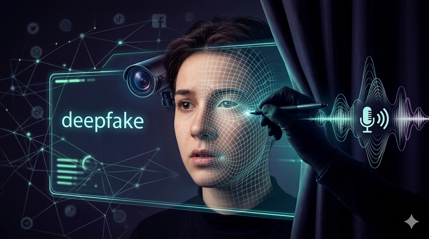 Sua cara, a voz de outro: O perigo dos Deepfakes para quem está crescendo no digital.